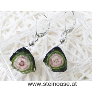 Ohrschmuck Wassermelonen Turmalin 